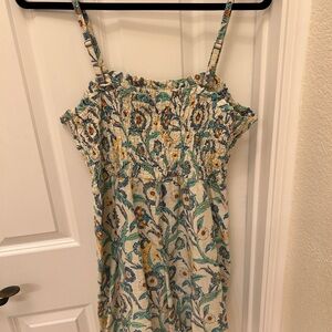 Pilcro Blue and White Smocked romper